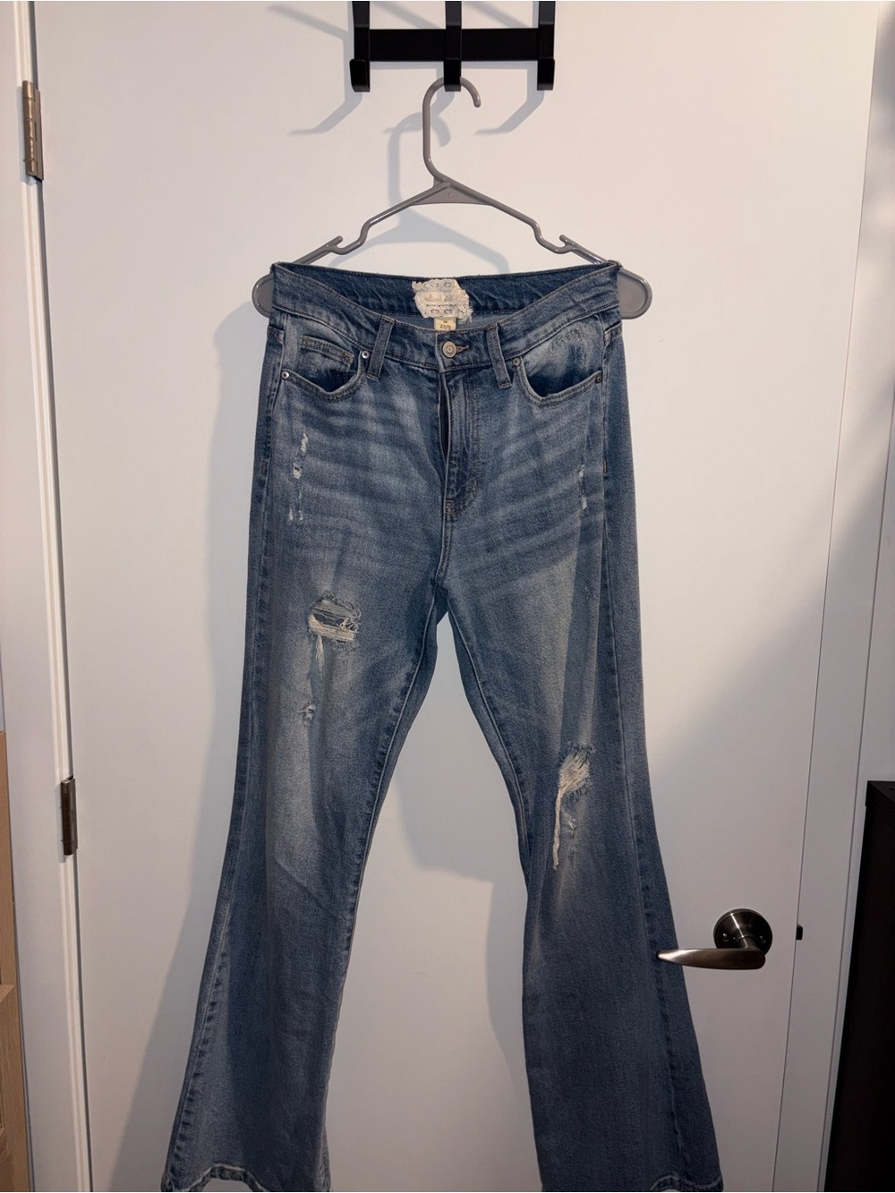 Altar'd State Distressed Blue Flare Jeans